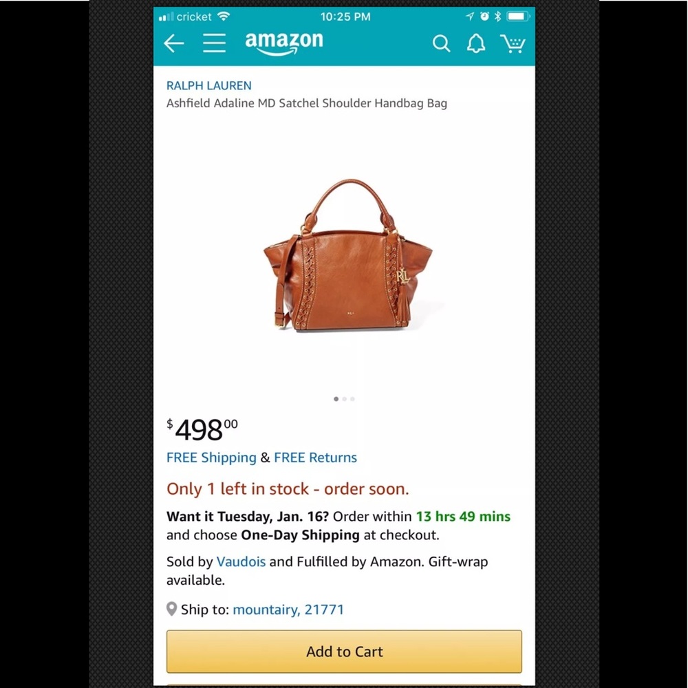 NWT Ralph Lauren Women’s Shoulder Bag $527 - Picture 3 of 8